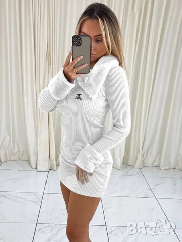 рокля с пух chanel, снимка 4 - Рокли - 51148382