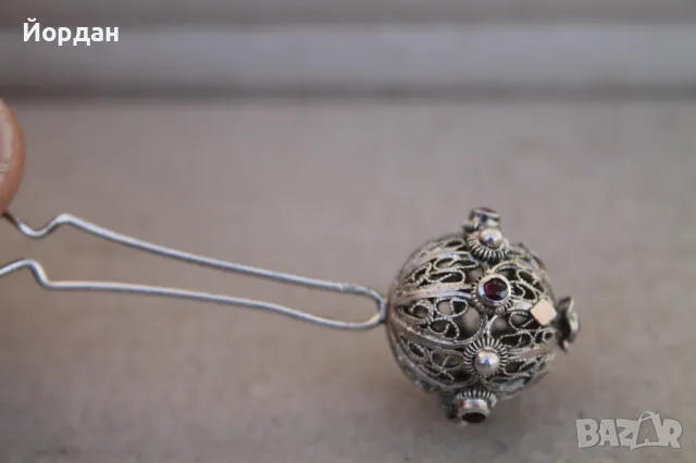 Сребърна възрожденска забодка/игла, снимка 9 - Антикварни и старинни предмети - 48394105