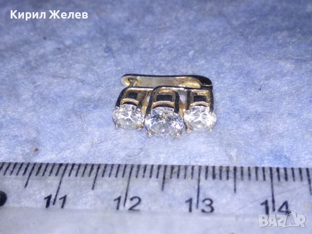 ПРЕКРАСНА СКЪПОЦЕННА СРЕБЪРНА АНГЛИЙСКА ОБЕЦА СРЕБРО 925 с БЛЕСТЯЩИ ФАСЕТИРАНИ ЦИРКОНИ 26514, снимка 2 - Обеци - 40532614