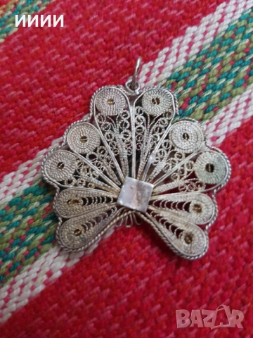 Сребърен медальон филигран 2, снимка 2 - Антикварни и старинни предмети - 52295253