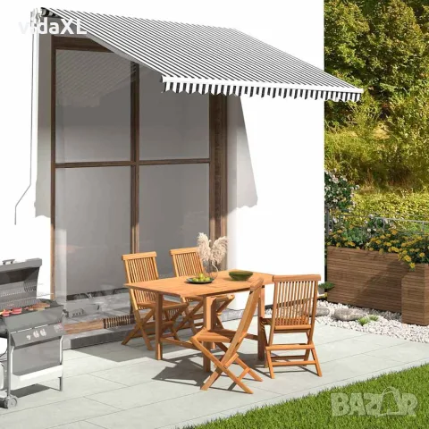 vidaXL Резервен плат за тента, антрацит и бяло, 300x250 см, полиестер, снимка 2 - Облицовки - 56146611