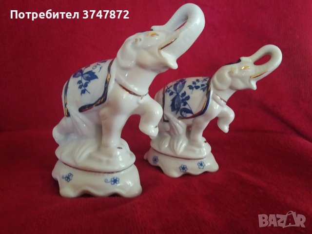 РАЗПРОДАЖБА! Порцеланови фигури Слонове 2 бр.(ПУКНАТИНИ), снимка 2 - Антикварни и старинни предмети - 40884752