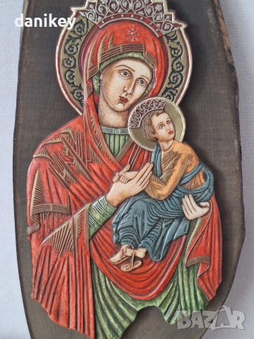 Голяма икона ръчно изрисуван направена върху дърво, снимка 2 - Икони - 53269368