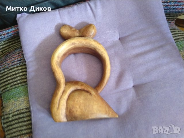 Дървена скулптура на две прегърнати фигури 27х15см, снимка 3 - Декорация за дома - 41785082