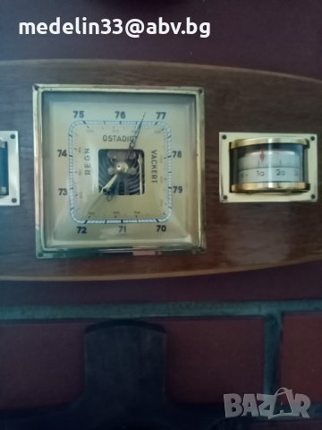 Стари, автентични и напълно изправни барометър месинг, метео станция 2 бр., снимка 6 - Антикварни и старинни предмети - 44416075