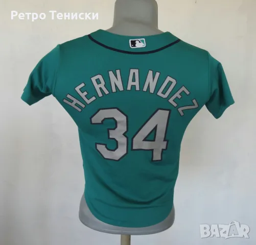 Тениска на Seattle Mariners • Felix Hernandez #34 • Majestic • синьо • размер S • Деца