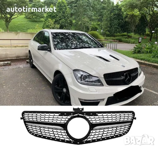 Хром/черна диамантена решетка – W204GLB