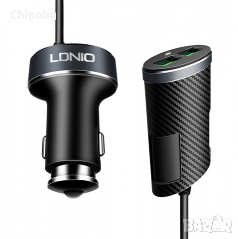 Зарядно устройство за кола LDNIO C502, 4xUSB F, 5.1A, Черен, снимка 1 - Зарядни за кола - 36172874
