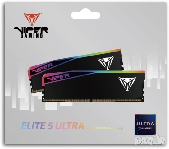 Чисто Нова Памет ! RAM Patriot Viper Elite 5 Ultra Gaming RGB DDR5 RAM 96GB 2X48GB Black, снимка 2 - RAM памет - 53822318