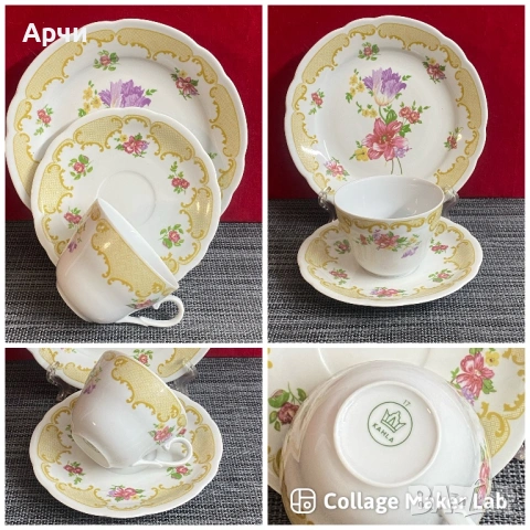 Порцеланови тройни сета за кафе, снимка 7 - Сервизи - 53836460