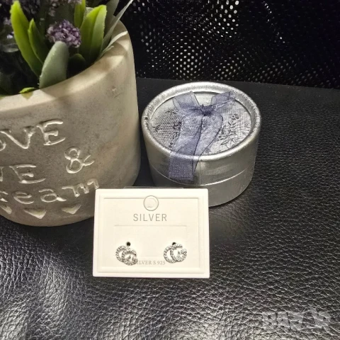 сребърни обеци gucci christian dior 