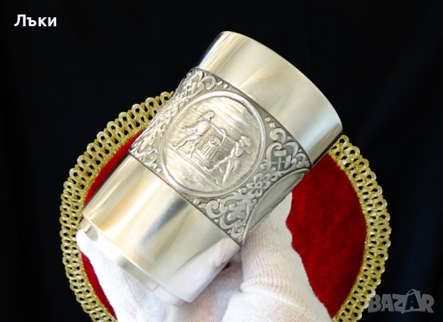 Чаша,халба от калай в чест на Миньорите. , снимка 1 - Антикварни и старинни предмети - 39967991