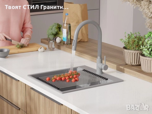ТОП цена ОФЕРТА к-т кухненска гранитна мивка Осло 50 XXL Top 480 x 500 мм + АКСЕСОАРИ +подаръци, снимка 4 - Мивки - 51497209
