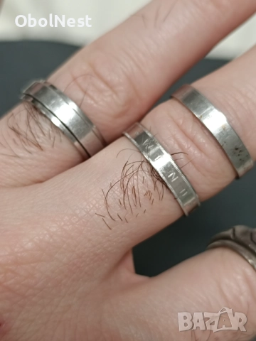 Комплект мъжки пръстени - сребро 925, титан и неръждаема стомана, снимка 6 - Пръстени - 52367470
