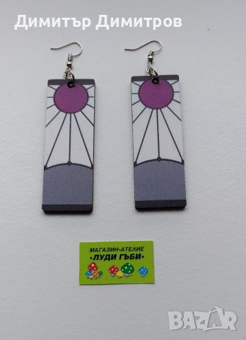 Обеци Аниме Demon Slayer. Бижута Луди гъби., снимка 1