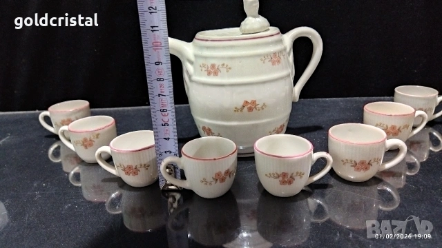 Стар български порцелан чашки с бърдуче , снимка 9 - Антикварни и старинни предмети - 53308059