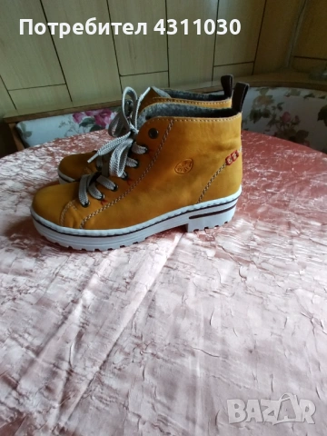 Дамски боти Rieker номер 40 като ново, оранжеви, снимка 4 - Дамски ботуши - 53391588