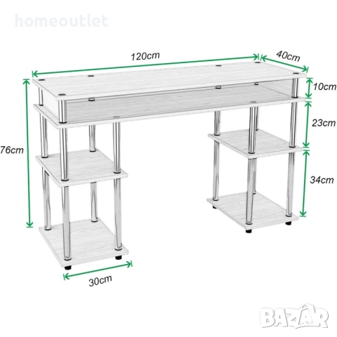 ПРОМОЦИЯ Компютърно / офис бюро с място за съхранение JSLP-MLS12040-O, снимка 6 - Бюра - 53085268
