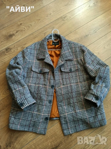 Дамско марково карирано яке тип риза, снимка 8 - Якета - 53304284