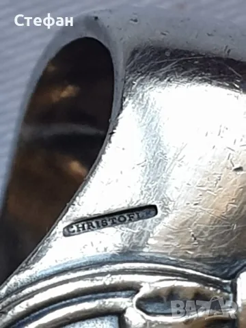 Посребрена щипка за захар Christofle , снимка 6 - Антикварни и старинни предмети - 49470939