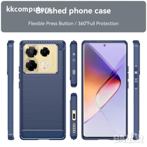 Infinix Note 40 Pro 5G Удароустойчив Carbon Fiber Калъф и Протектор, снимка 8 - Калъфи, кейсове - 50746413