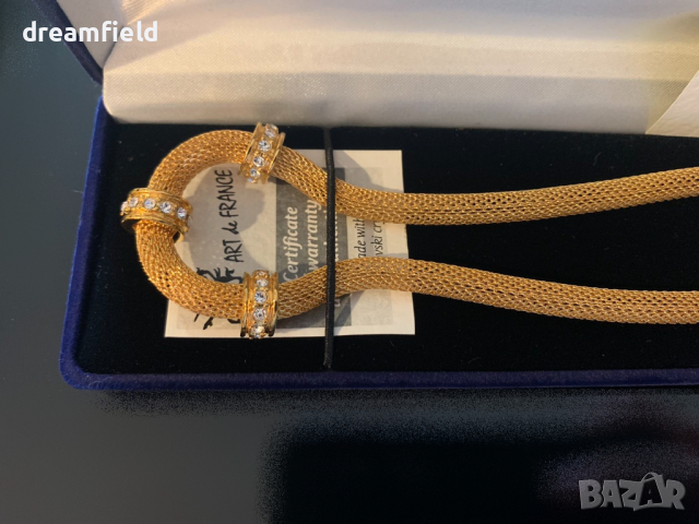 Колие Art De France с кристали Swarovski с 24к златно покритие, снимка 6 - Колиета, медальони, синджири - 36321706