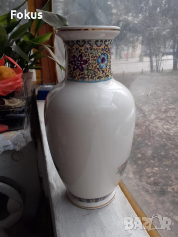 Страхотна голяма японска ваза - порцелан, маркировка, снимка 4 - Антикварни и старинни предмети - 50989519