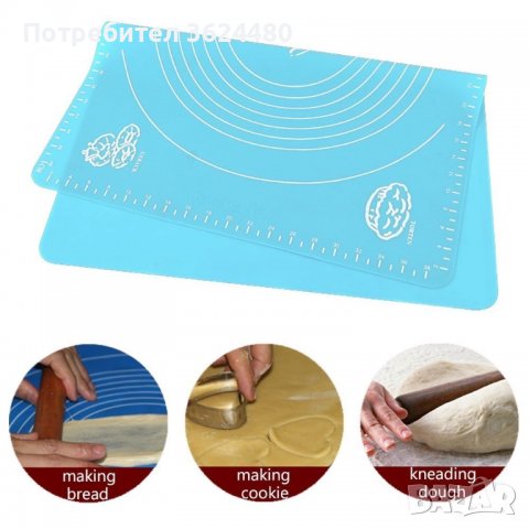 Силиконова подложка за месене, точене и печене на тесто, снимка 11 - Прибори за хранене, готвене и сервиране - 39955821