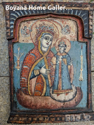 Стара Домашна Икона Триптих, снимка 3 - Антикварни и старинни предмети - 53404045