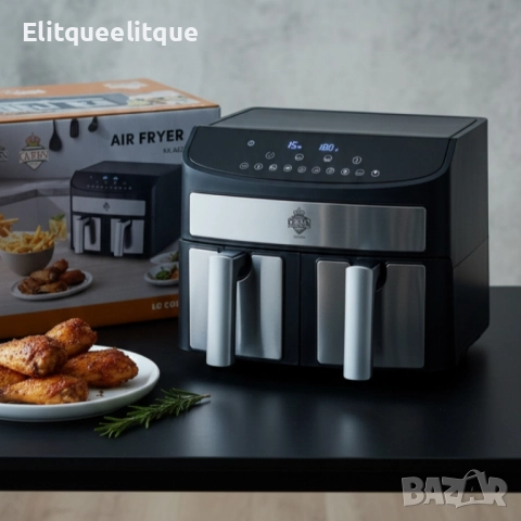 Двоен Air Fryer Queen KK-A02 - 7L, 2400W за здравословно и бързо готвене, снимка 6 - Мултикукъри - 52221926