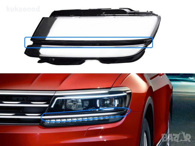 Стъкла за фарове на VW Tiguan AD/BW (2016-2020) За модел с лайтсна., снимка 5 - Аксесоари и консумативи - 44551666