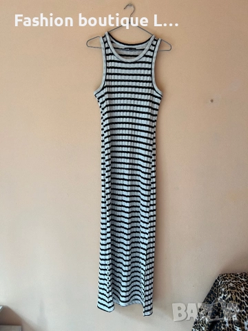 Дълга рокля черно и бяло райе S размер на марката Sinsay 🤍🖤🤍🖤🤍🖤🤍🖤🤍🖤, снимка 2 - Рокли - 52051581