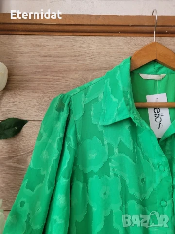 Зелена разкроена рокля , снимка 3 - Рокли - 50888700