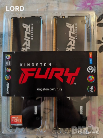 Рам памет Kingston FURY Beast RGB 32GB (2 x 16GB) DDR5 6000MT/s CL30 | KF560C30BBEAK2-32 - Гаранция!, снимка 5 - RAM памет - 53133256