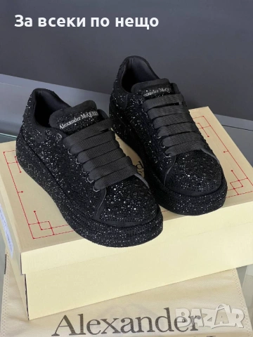 Alexander McQueen Дамски Черни Блестящи Маратонки👟Дамски Спортни Обувки В Черен Цвят Код E1290, снимка 6 - Маратонки - 53756553