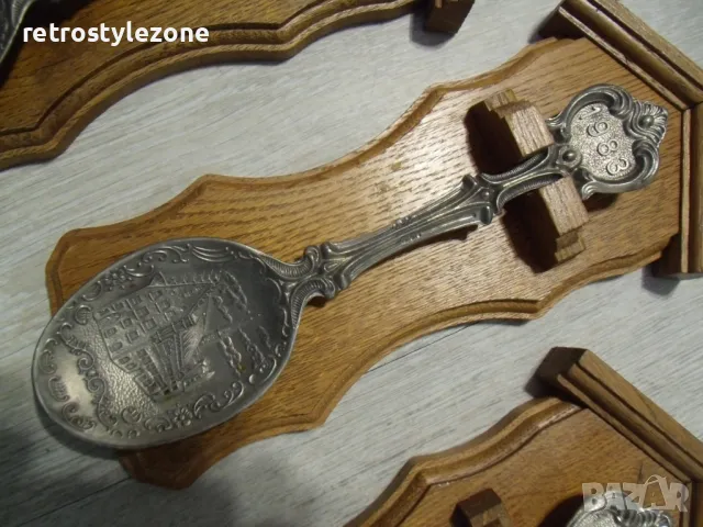 № 7821 три стари метални / калаени лъжици - Frieling Zinn   - серия години - 1982 , 1983 , 1984   - , снимка 3 - Други ценни предмети - 48593193