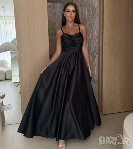 сатенена рокля Амая , снимка 3 - Рокли - 51461410