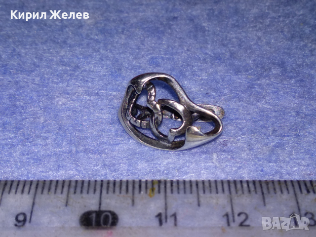 ДВЕ СЪРЦА в ЕДНО Ажурна СРЕБЪРНА ОБЕЦА СРЕБРО 925 АНГЛИЯ с БЯЛА ПОЗЛАТА 43316, снимка 12 - Обеци - 44692758