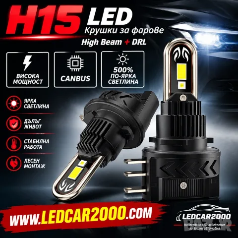 H15 X-PRO LED CANBUS – 90W | Дълги светлини + DRL | 6000K, снимка 5 - Аксесоари и консумативи - 55724034