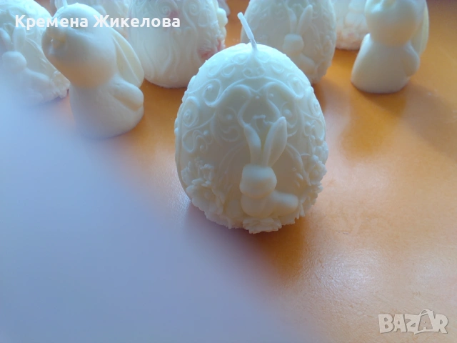 Бяла ароматизирана великденска  свещ , снимка 2 - Декорация за дома - 53844322