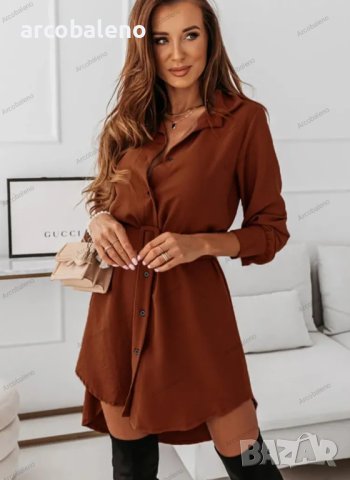 Елегантна дамска ежедневна рокля (риза), 3цвята , снимка 9 - Рокли - 42079548