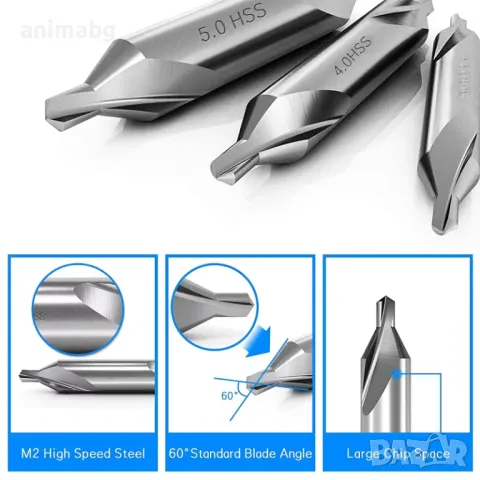 ANIMABG Комплект HSS централни свредла, 7 броя, снимка 4 - Друга електроника - 49858523