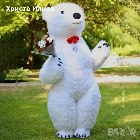 Мече Бяло Полярно Гигантски надуваем костюм 2,5м 3м Полярна мечка, снимка 3 - Други - 48931554