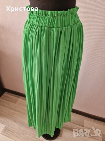 Ефирна зелена пола с миди дължина солей - 24,00лв., снимка 5 - Поли - 41591241