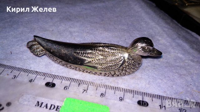 НИКЕЛИРАНА МЕТАЛНА ДЕКОРАТИВНА ФИГУРКА на ПАТИЦА 34591, снимка 4 - Статуетки - 39086750