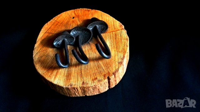 Закачалка ковано желязо орнамент-гъби, снимка 3 - Други ценни предмети - 35696682