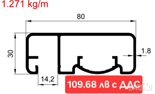 Промоция! Алуминиеви профили за стъклен и алуминиев парапет, снимка 8 - Други - 48973902