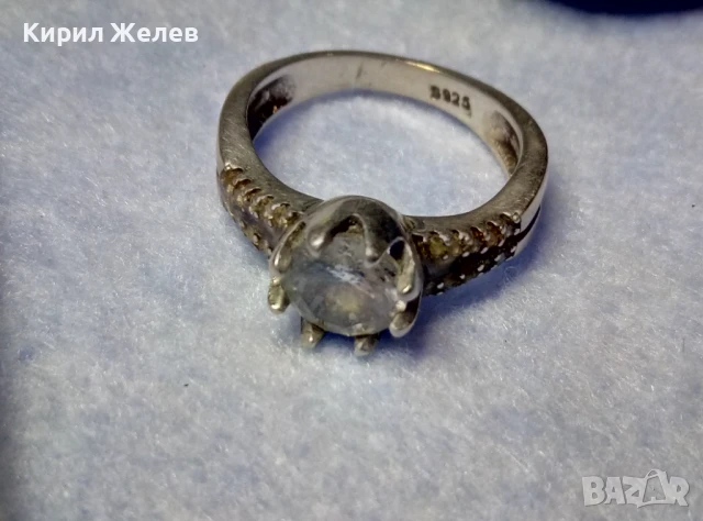ЕМАЙЛИРАН СКЪПОЦЕНЕН СРЕБЪРЕН ПРЪСТЕН СРЕБРО S925 с ЮВЕЛИРНО ФАСЕТИРАН БЛЕСТЯЩ ЦИРКОН 47544, снимка 7 - Пръстени - 50489280