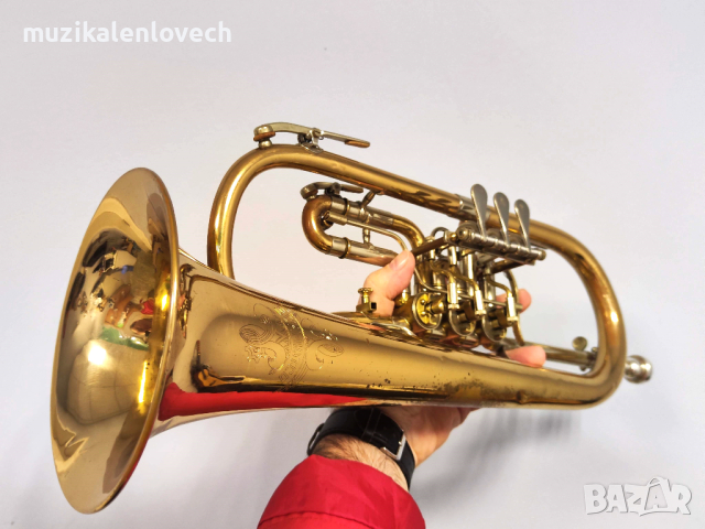 Schmidtco B-Flat Flugelhorn 3RV - Професионална Б Флигорна с твърд куфар /Made in Germany/, снимка 9 - Духови инструменти - 44586171