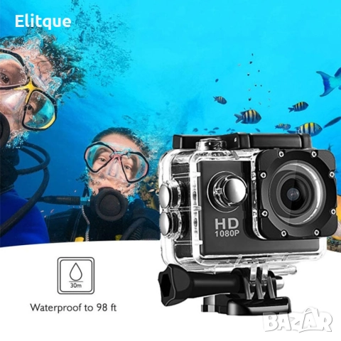 Екшън камера SPORTS CAM, водоустойчива, 4K HD, снимка 7 - Камери - 52821110